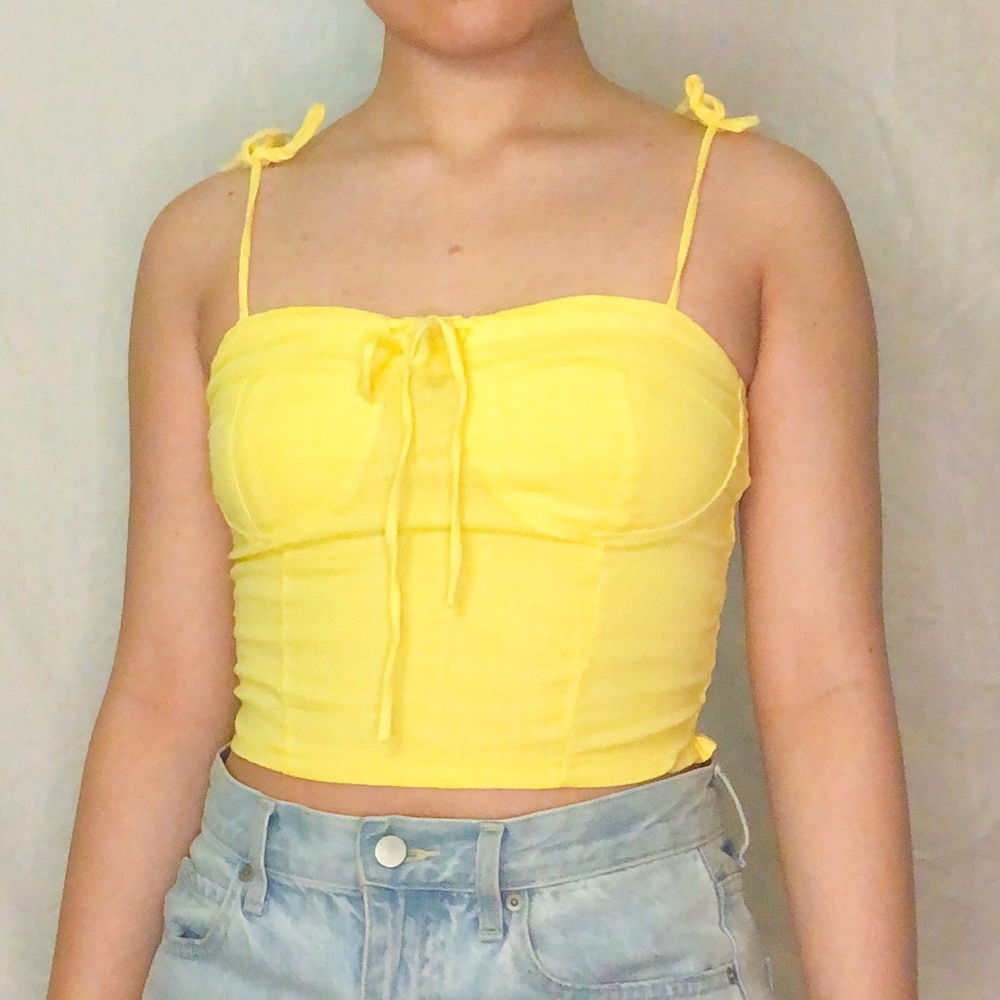 Isabelle’s cabinet yellow bustier top